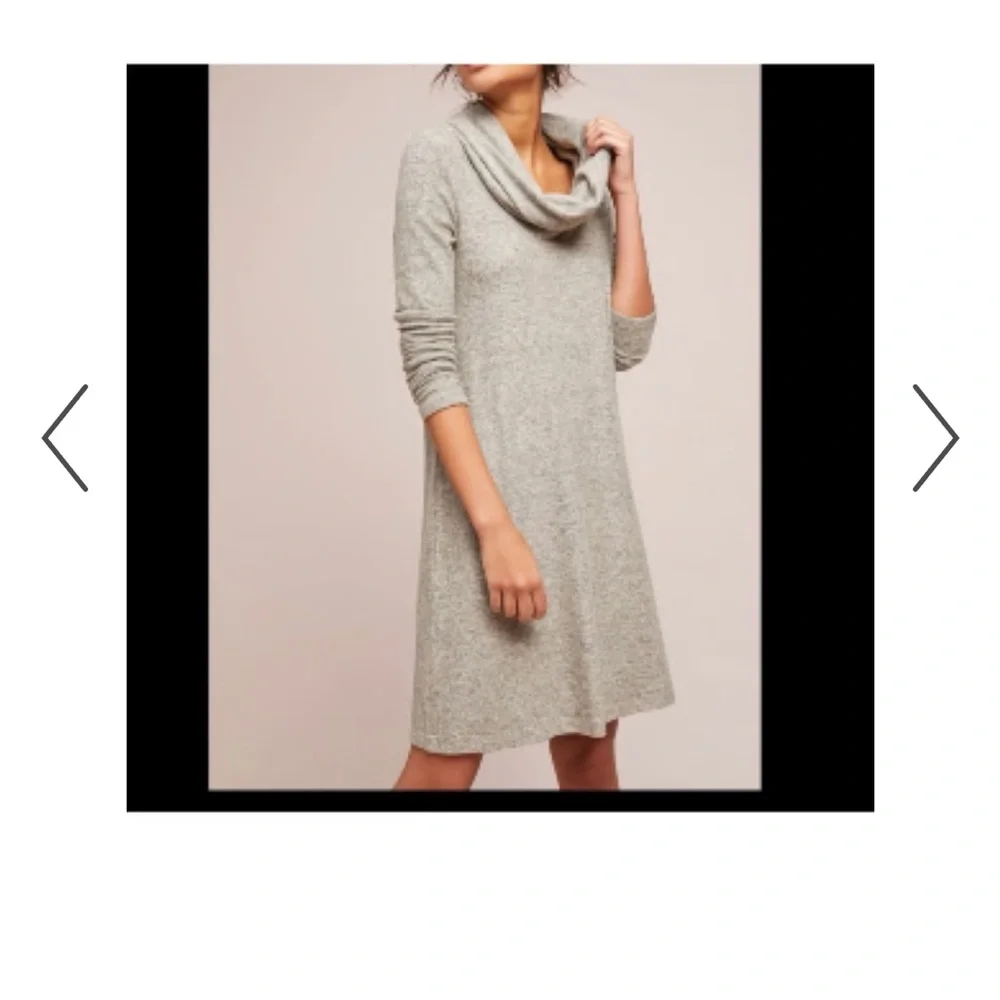 Anthropologie Saturday Sunday  Light Gray Cowl Neck Sweater Dress